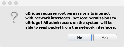 uBridge root permissions